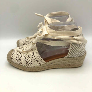 MICHAEL KORS Cream Tan Crochet Espadrille Sandal Shoe Size 7-1/2 Shoes