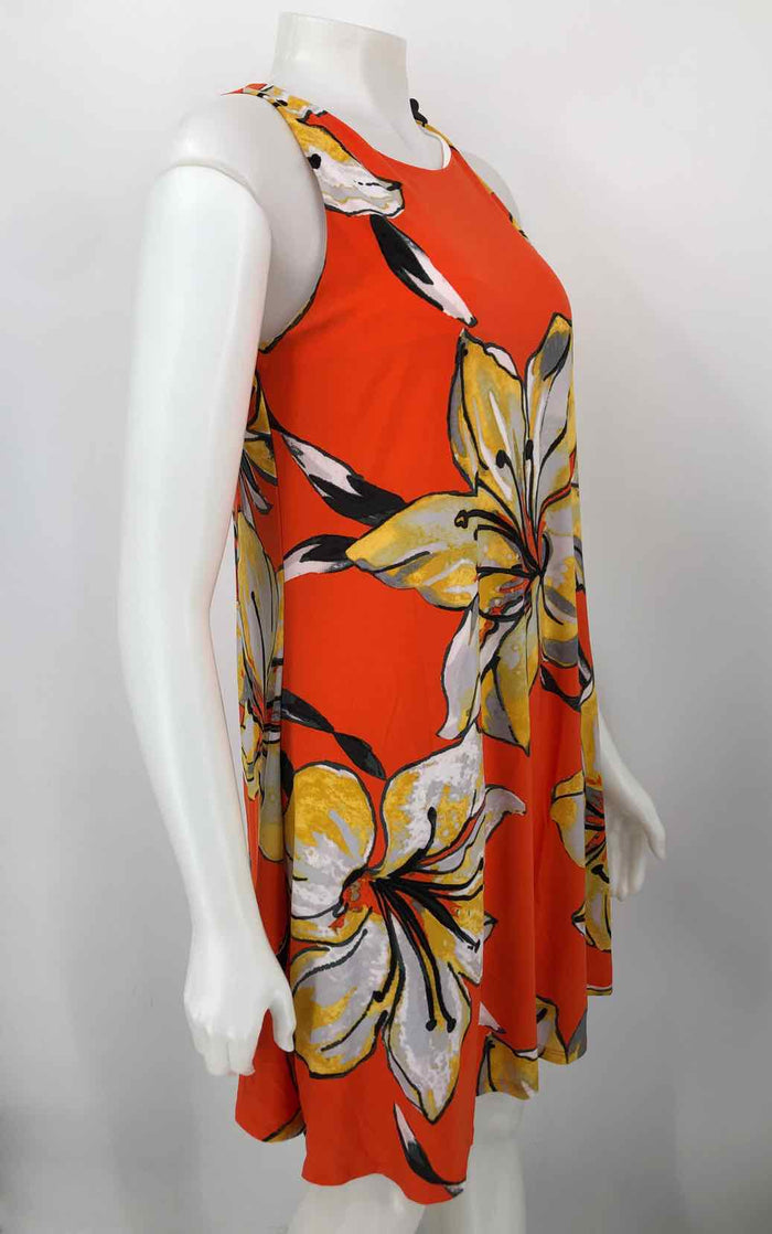 KASPER Orange Yellow Floral Sleeveless Size 4  (S) Dress