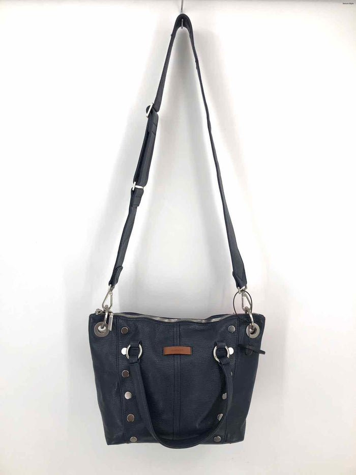 HAMMITT Navy Silvertone Pebbled Leather Pre Loved Crossbody Purse