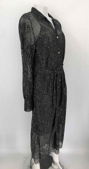 ROSEMUNDE Black Gold Lace 2 Layer Size LARGE  (L) Dress