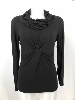 THE WRIGHTS Black Gathered Longsleeve Size MEDIUM (M) Top