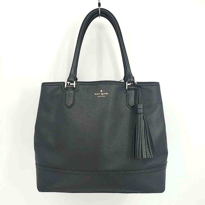 KATE SPADE Black Pebbled Leather Pre Loved Tote Purse