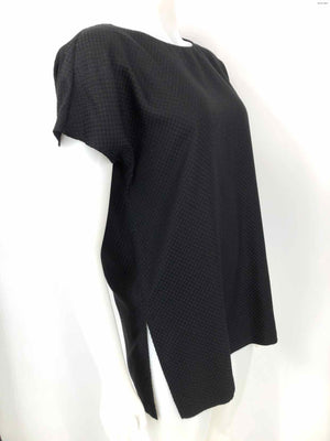 PERMANENT COLLECTION Black Silk Made in New York Textured Tunic Size X-SMALL Top
