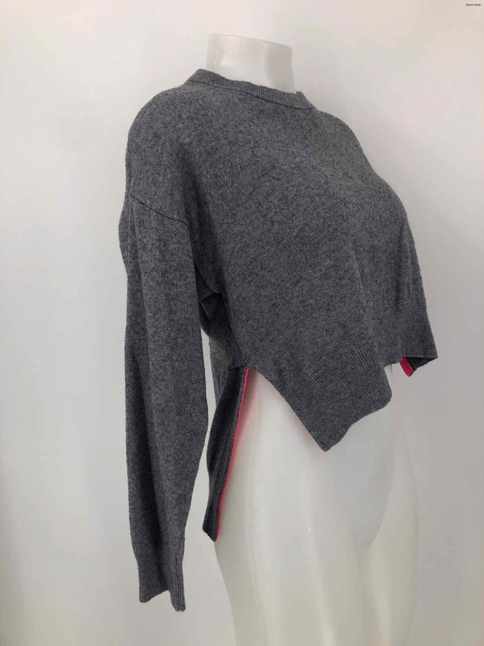 ALEXANDER WANG Gray Wool Blend Crop Longsleeve Size SMALL (S) Sweater