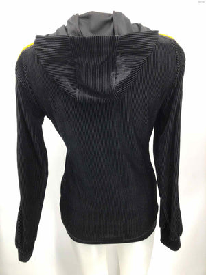 ANNE FONTAINE Black Yellow Ribbed Zip Front Size X-SMALL Activewear Jacket