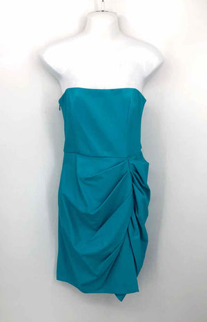 AMANDA UPRICHARD Turquoise Synthetic Strapless Size SMALL (S) Dress