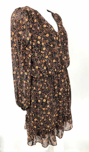 EVEREVE Yellow Black Floral Size SMALL (S) Dress