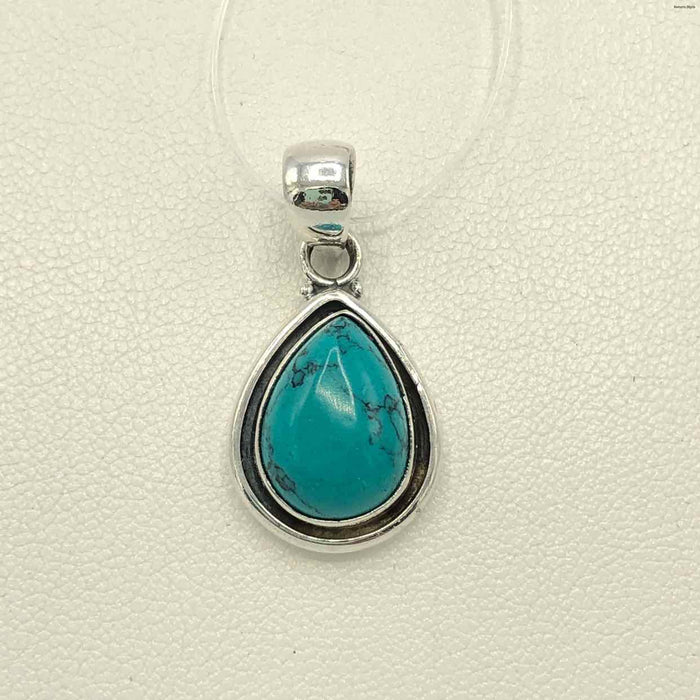 Turquoise Color Sterling Silver ss Pendant