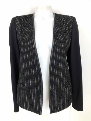 THEORY Black White Tweed Blazer Women Size 6  (S) Jacket