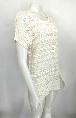 DVF - DIANE VON FURSTENBERG White Crochet Sheer Size MEDIUM (M) Top