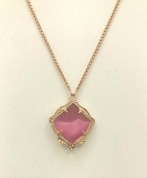 KENDRA SCOTT Pink Goldtone Adjustable Necklace