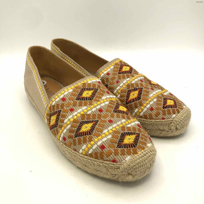 PRADA Beige Amber Embroidered Espadrille Shoe Size 41 US: 10 Shoes