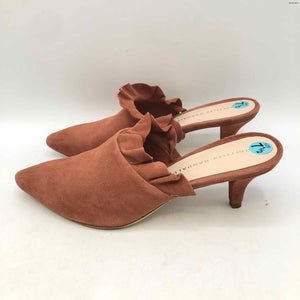 LOEFFLER RANDALL Salmon Suede Leather Mules 2.5" Heel Shoe Size 7-1/2 Shoes