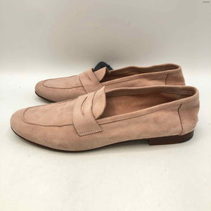 MANSUR GAVRIEL Pink Suede Leather Made in Italy Mock Croc Loafer Shoes