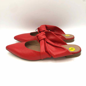 LEWIT Red Leather Pointed Toe Made in Italy Flats Shoe Size 37.5 US: 7 Shoes