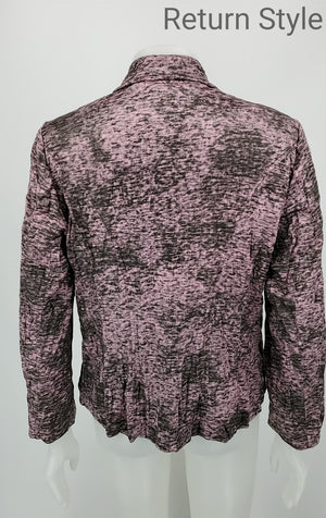 ALBERTO MAKALI Pink Gray Speckled Women Size 12  (L) Blazer Jacket