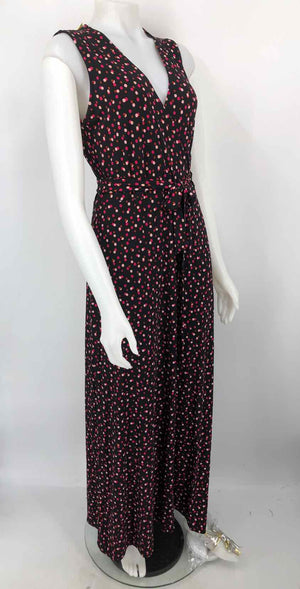 LEOTA Black Pink Multi Polka Dot Maxi Length Size X-SMALL Dress