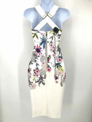 TED BAKER White Pink Multi Floral Size 0  (XS) Dress