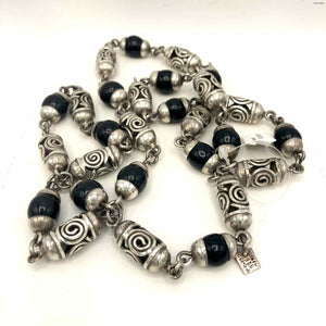 Black Sterling Silver Beaded ss chain