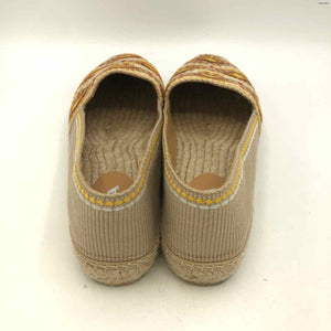PRADA Beige Amber Embroidered Espadrille Shoe Size 41 US: 10 Shoes