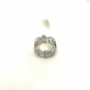 SWAROVSKI Silvertone Crystal Leaf Design Ring Sz 7
