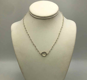 AMELIA ROSE DESIGN Sterling Silver Rainbow Moonstone Faceted 14"-16" ss Necklace