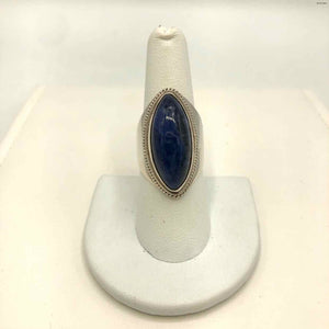 Blue Sterling Silver Lapis Oval SZ 8.5 Ring SS