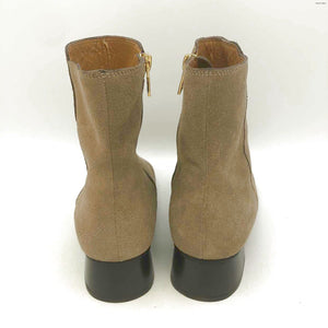 SEE BY CHLOE Beige Suede Leather Embroidered Ankle Boot Boots