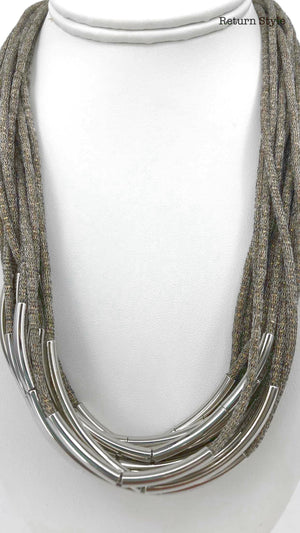 LAFAYETTE Silvertone New with Tag! Multi-Strand Goldtone Necklace