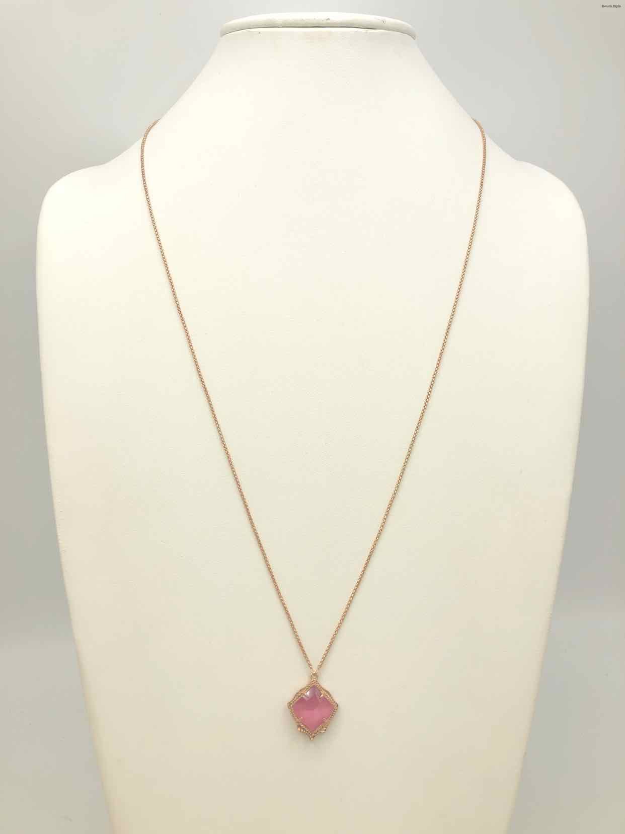 Kendra Scott Ari Rosy Drusy Heart Necklace 001-705-43585 | Meigs Jewelry |  Tahlequah, OK