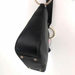 HENRI BENDEL Black Gold Leather Shoulder Bag Purse