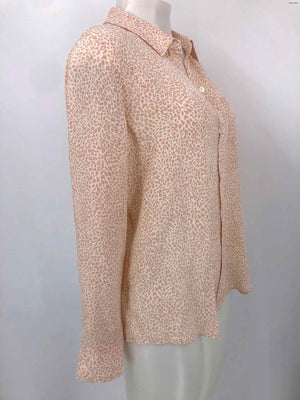 RAILS Beige Peach Silk Leopard Print Shirt Size SMALL (S) Top