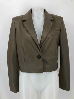 AVEC LES FILLES Taupe Synthetic Crop Women Size SMALL (S) Jacket