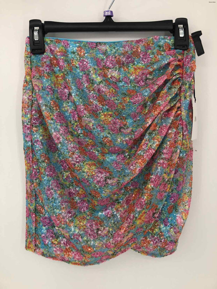 LPA Blue Pink Multi Sequined Mini Size X-SMALL Skirt