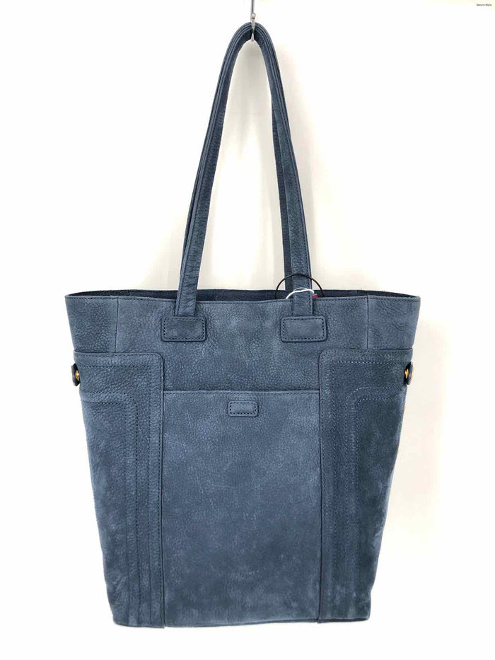 HAMMITT Blue Gold Suede Has Tag Studded Tote Purse