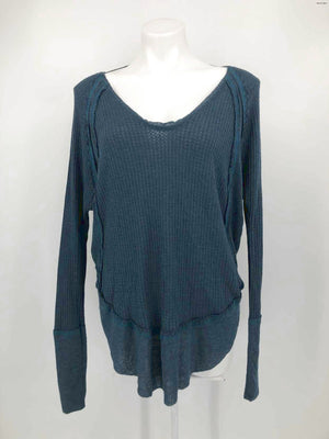 WE THE FREE by FREE PEOPLE Teal Waffle Tunic Size SMALL (S) Top