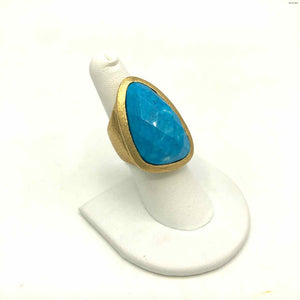 RIVKA FRIEDMAN Turquoise Color Faceted Ring Sz 7
