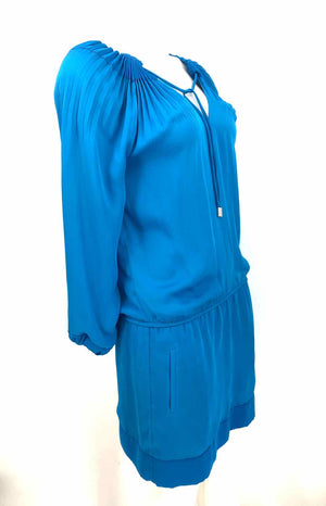 DVF - DIANE VON FURSTENBERG Blue Silk Pleated Size 0  (XS) Dress