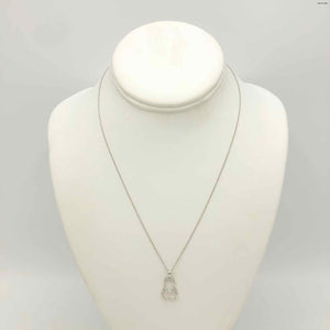 14k White Gold Diamond kitty 14k-Necklace