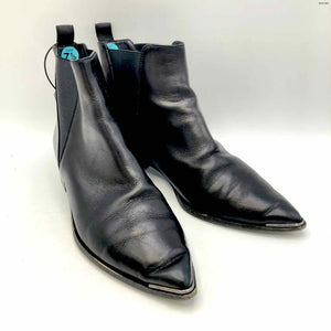 ACNE STUDIOS Black Leather Pointed Toe Made in Italy Bootie Shoes