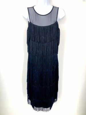 JOSEPH RIBKOFF Black Fringe Sleeveless Size 2  (XS) Dress
