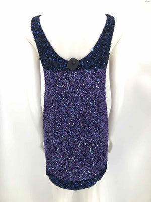 FRENCH CONNECTION Purple Navy Sequined Sleeveless Size MEDIUM (M) Dress