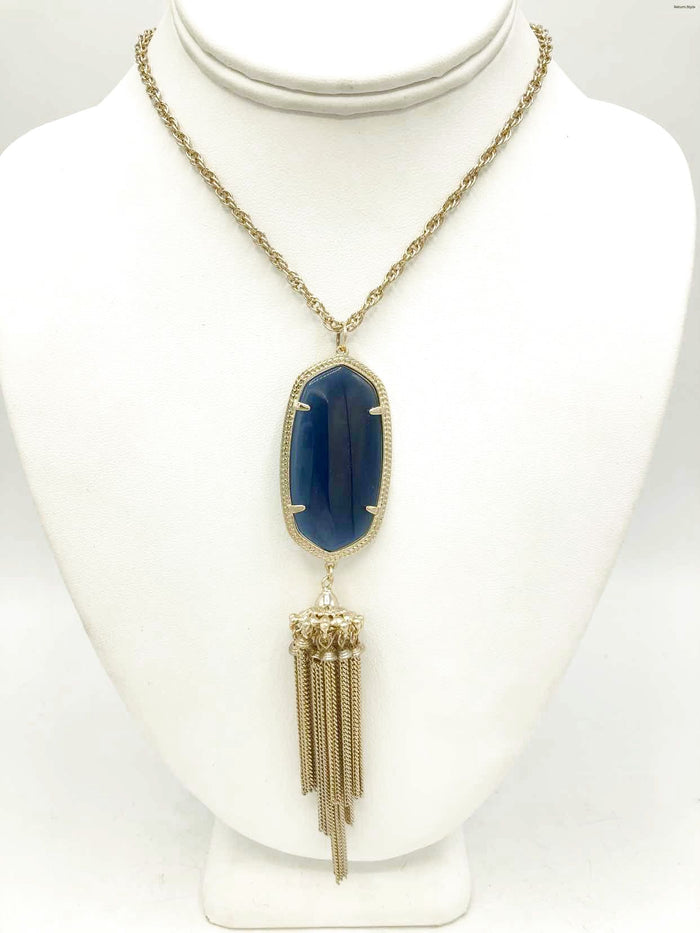 KENDRA SCOTT Blue Goldtone Tassell Necklace