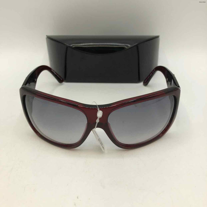 SALVATORE FERRAGAMO Red Clear Pre Loved Crystal Sunglasses w/case
