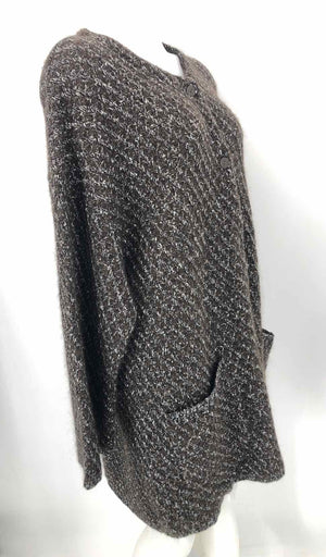 Sarah Pacini Black Textured Fabric Women's Sweater Made in Italy Size S