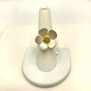 LUPA Goldtone Sterling Silver Floral SZ 7.5 Ring SS