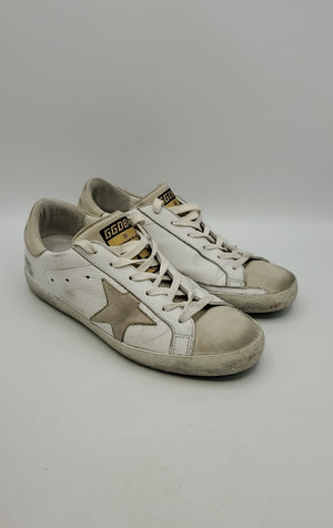 GOLDEN GOOSE White Beige Multi Leather Sneaker Shoe Size 38 US: 7-1/2 Shoes
