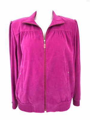 ST. JOHN Fuchsia Gold Zip Front Women Size MEDIUM (M) Jacket