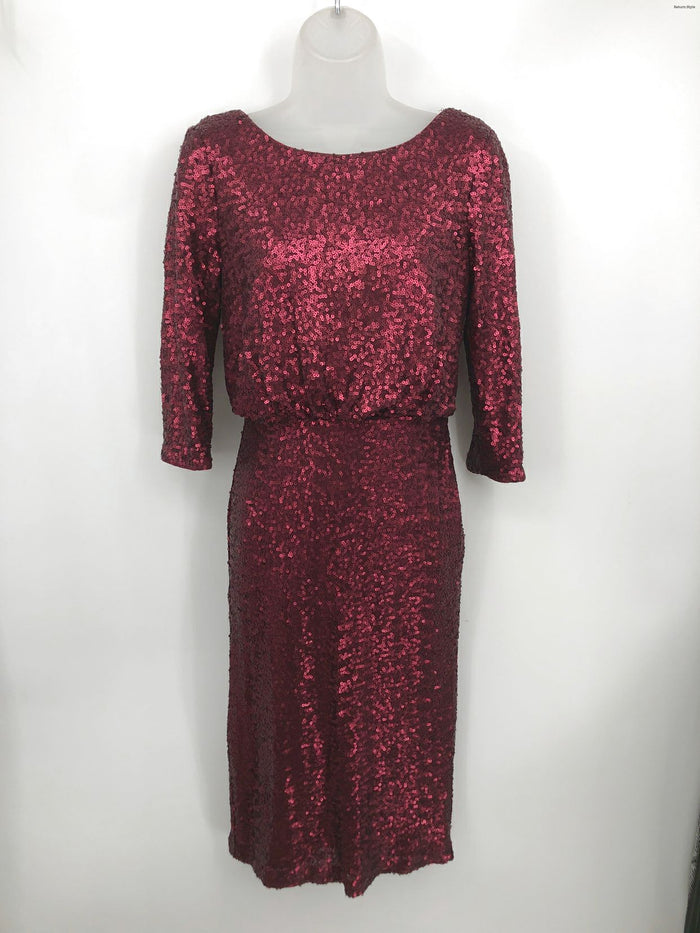 BADGLEY MISCHKA Burgundy Sequined Size 2  (XS) Dress