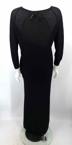 M. PATMOS Black Merino Wool USA Made! Woven Pattern Sweater & Skirt 3PC Set